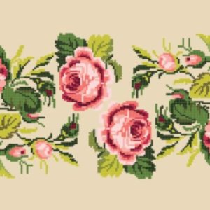 Τραβέρσα σταμπωτή για κέντημα σταυροβελονία “Ροζ Τριαντάφυλλα” 33.24 – GOBELIN