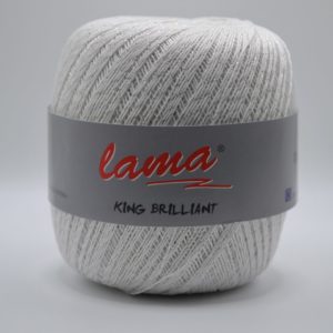 LAMA KING BRILLIANT YARN 100gr WHITE WITH SILVER