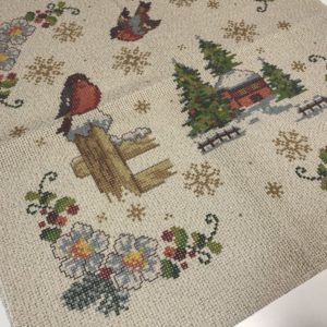 Towel - Embroidery Pillow "Christmas Birds" Regina