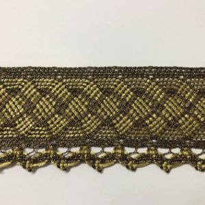 Λασέ Δαντέλα  Σκούρο χρυσό με λεπτομέρειες χρυσού Κωδικός KM-L041