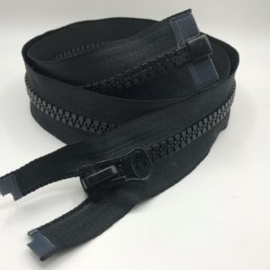 Reinforced zipper for Jacket with plastic teeth 80cm Black