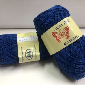 Art 90 Cotton Perle Butterfly 50gr 325 meters Blue electric 2115