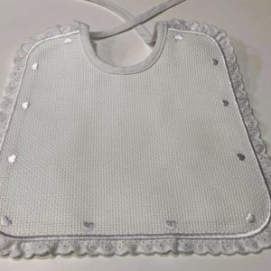 Bib Made In Italy 100% cotton white with lace