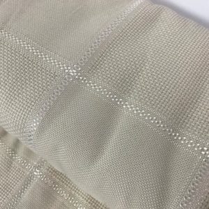 Fabric for embroidery checkered tablecloth beige with rayon stripe "Aphrodite"