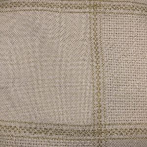 Fabric for embroidery checkered tablecloth beige with gold stripe "Aphrodite"