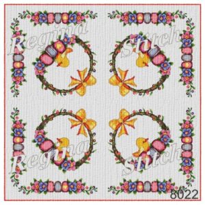 Stamped frame for cross stitch embroidery "Easter 4"