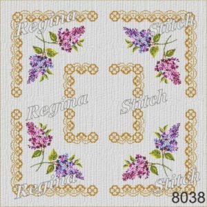 Stamped frame for cross stitch embroidery "Red Anemones"
