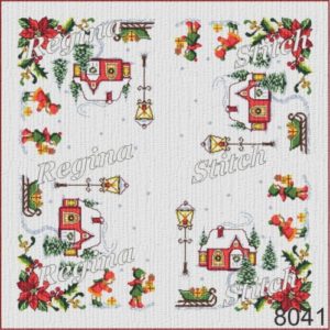 Stamped frame for cross stitch embroidery "Christmas 3"