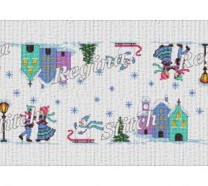 Semen stamped for cross stitch embroidery "Christmas 4"