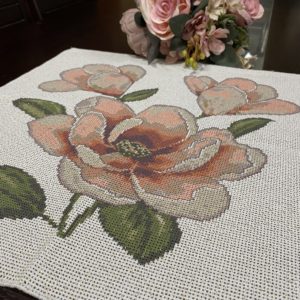 Πετσετάκι – Μαξιλαράκι κεντήματος λουλούδια