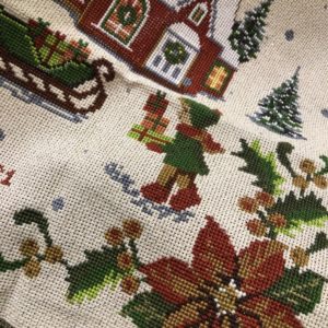 Stamped frame for cross stitch embroidery "Christmas 3"