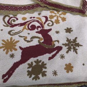 Καρέ σταμπωτό για κέντημα σταυροβελονιά “Χριστουγεννιάτικο 5 ” (Ελαφάκια)